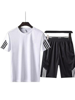 White Round Neck T Shirt And Shorts Combo For Men