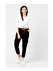 Black Slim Fit Cargo Joggers for Women