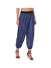 Blue right side view Striped harem pant for women
