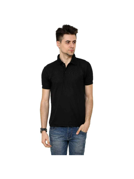 Black Solid polo t shirt for men