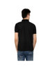 Back view Black Solid polo t shirt for men