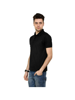 Side view Black Solid polo t shirt for men
