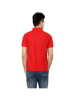 Back view Red Solid polo t shirt for men