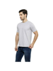 Left Side View Grey Solid round neck t shirt for men