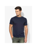 Blue Solid round neck t shirt for men