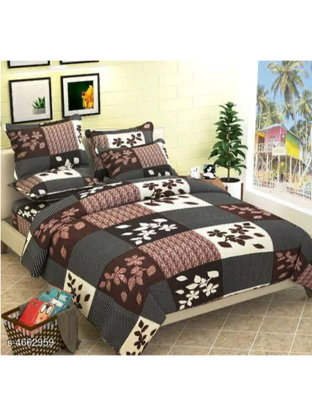 3D Floral Printed Double Bedsheets with Pillow Covers by HOMDAZAL