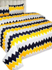 Close View of 3D Zig Zag Printed Double Bedsheets with Pillow Covers by HOMDAZAL