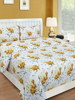 Close View of 3D Yellow Floral Printed Double Bedsheets with Pillow Covers by HOMDAZAL
