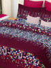 Close View of 3D Multicolored Digital Printed Double Bedsheets with Pillow Covers by HOMDAZAL