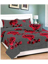 3D Red & Black Roses Printed Double Bedsheets with Pillow Covers by HOMDAZAL