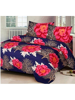 3D Pink & Blue Floral Printed Double Bedsheets with Pillow Covers by HOMDAZAL