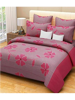 3D Pink Floral Printed Double Bedsheets with Pillow Covers by HOMDAZAL