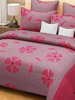 Close View of 3D Pink Floral Printed Double Bedsheets with Pillow Covers by HOMDAZAL