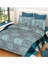 3D Blue psychedelic Printed Double Bedsheets with Pillow Covers by HOMDAZAL