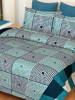 Close View of 3D Blue psychedelic Printed Double Bedsheets with Pillow Covers by HOMDAZAL