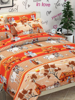 Close View of 3D Cart and Village Printed Double Bedsheets with Pillow Covers by HOMDAZAL