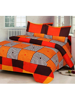 3D Orange Psychedelic Printed Double Bedsheets with Pillow Covers by HOMDAZAL