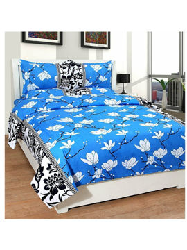 Picture of 3D White Floral Printed Double Bedsheets with Pillow Covers by HOMDAZAL - MG-BEDSHEET-30