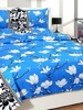Picture of 3D White Floral Printed Double Bedsheets with Pillow Covers by HOMDAZAL - MG-BEDSHEET-30