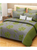 Picture of 3D Green Floral Printed Double Bedsheets with Pillow Covers by HOMDAZAL
