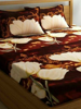 Close View of 3D Bold White Floral Printed Double Bedsheets with Pillow Covers by HOMDAZAL