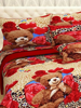 Close View of 3D Cute Teddy Bear Printed Double Bedsheets with Pillow Covers by HOMDAZAL