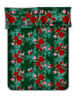 3D Red Roses on Green Printed Double Bedsheets with Pillow Covers by HOMDAZAL