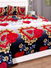 Close View of 3D Bold Floral Multicoloured Printed Double Bedsheets with Pillow Covers by HOMDAZAL