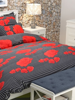 Close View of 3D Bold Red Roses Printed Double Bedsheets with Pillow Covers by HOMDAZAL