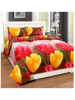 3D Bold Tulip Printed Double Bedsheets with Pillow Covers by HOMDAZAL
