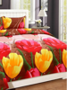 Close View of 3D Bold Tulip Printed Double Bedsheets with Pillow Covers by HOMDAZAL