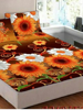 Close View of 3D Yellow Sunflowers Printed Double Bedsheets with Pillow Covers by HOMDAZAL