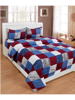 3D Squares Printed Double Bedsheets with Pillow Covers