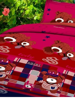 Close View of 3D Cute Teddy Printed Double Bedsheet with Pillow Covers by HOMDAZAL