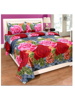Picture of 3D Multicoloured Rose Printed Double Bedsheet with Pillow Covers by HOMDAZAL