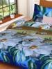 Picture of 3D White Lily Printed Double Bedsheet with Pillow Covers by HOMDAZAL