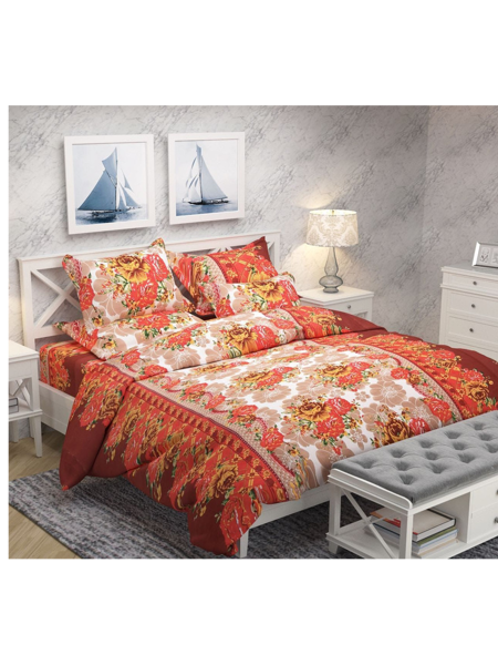 Picture of 3D Multicoloured Floral Printed Double Bedsheet with Pillow Covers by HOMDAZAL