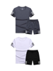 Grey & White Grey & Red Grey & Blue T-shirt & Shorts Combo