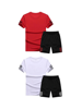 Red & White Red & Blue Grey & White Grey & Red Grey & Blue T-shirt & Shorts Combo
