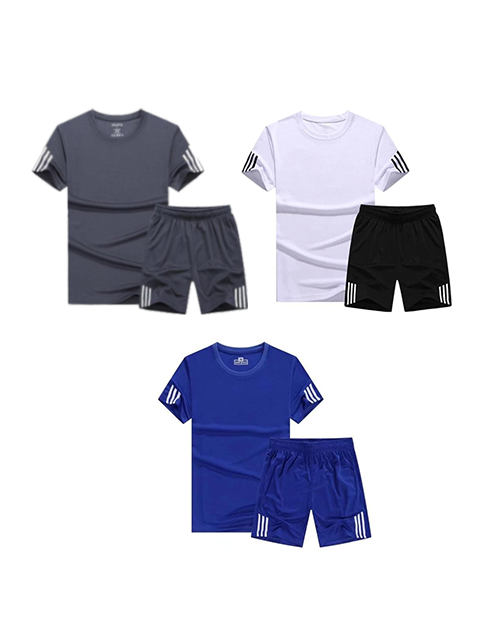 Pack of 3 Round Neck T-shirt & Shorts Combo for Men | PIKMAX