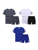 Grey, White & Blue T-shirt & Shorts Combo