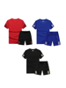 Red, Black & Blue T-shirt & Shorts Combo	