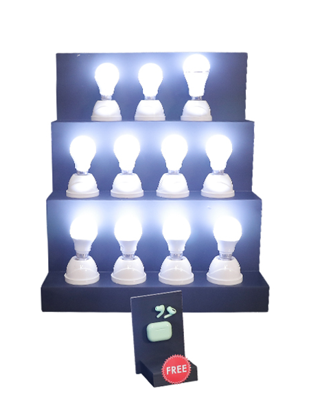 Picture of 10 LED Bulb + 1 Rechargeable LED Bulb + 1 Earpod - Combo of 12