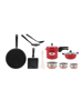 Picture of 9 Pcs Non Stick Cookware Set and 3 Ltr Pressure Cooker Combo by J09