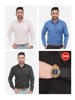 Picture of Pack of 3 Readymade Men’s Shirt with Free Wrist Watch
