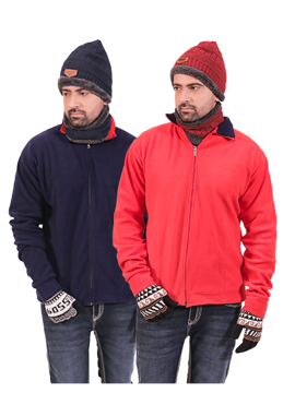 Picture of Pack of 2 Fleece Jacket with Scarf, Cap Set and Hand Gloves by Fidato