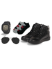 Picture of Fidato Black Boot With Sunglass & Watch With Assorted Colour Socks