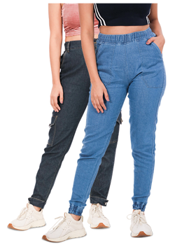 denim jogger jeans for women pack of 2