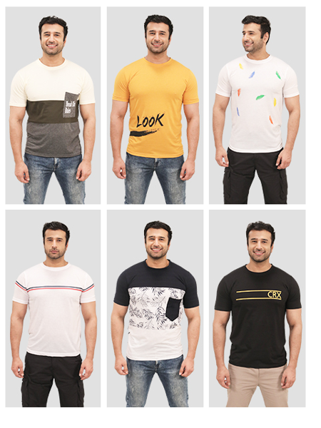 Cotton T-shirt For Men Combo with 6 T-shirts