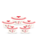 Printed Serving Casserole Set of 5 Maroon